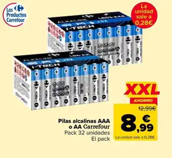 Carrefour Pilas alcalinas AAA o AA oferta