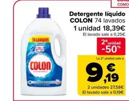 Carrefour COLON Detergente liquido oferta