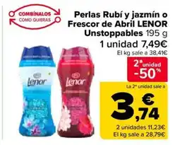 Carrefour LENOR Perlas Rubí y jazmín o Frescor de Abril oferta