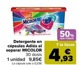 Carrefour MICOLOR Detergente en cápsulas Adiós al separar oferta