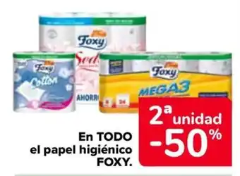 Carrefour FOXY En todo el papel higiénico oferta