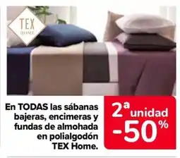 Carrefour En todas las sábanas bajeras, encimeras y fundas de almohada oferta