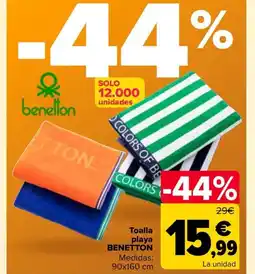 Carrefour BENETTON Toalla playa oferta
