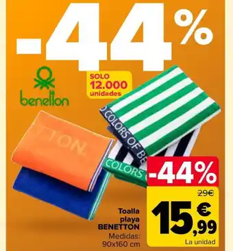 Carrefour BENETTON Toalla playa oferta