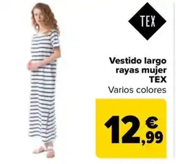 Carrefour Vestido largo rayas mujer oferta