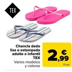 Carrefour Chancla dedo lisa o estampada adulto e infantil oferta