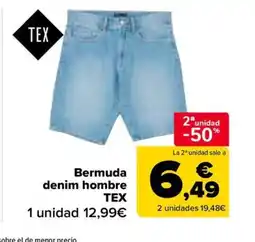 Carrefour Bermuda denim hombre oferta