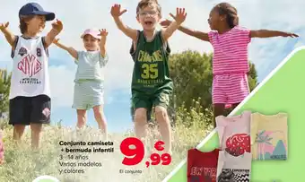 Carrefour Conjunto camiseta + bermuda infantil oferta