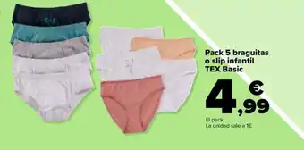 Carrefour Pack 5 braguitas o slip infantil oferta