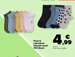 Carrefour Pack 6 calcetines infantil vestir oferta