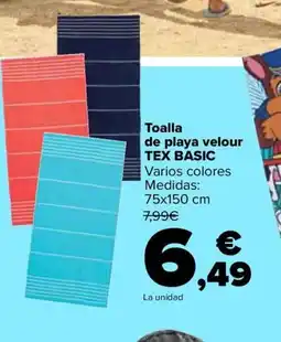 Carrefour Toalla de playa velour oferta