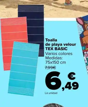 Carrefour Toalla de playa velour oferta