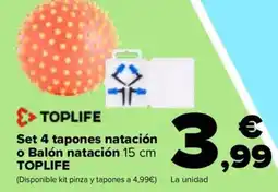 Carrefour TOPLIFE Set 4 tapones natación o Balón natación oferta