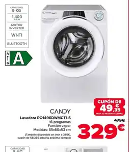 Carrefour CANDY Lavadora RO1496DWMCT1-S oferta