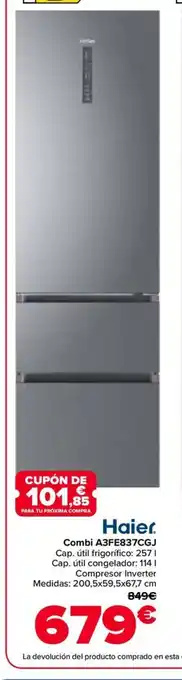 Carrefour HAIER Combi A3FE837CG oferta