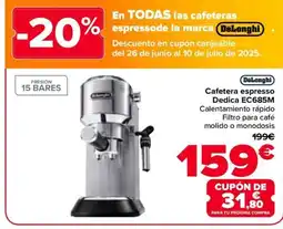 Carrefour DELONGHI Cafetera espresso Dedica EC685M oferta