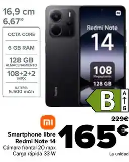 Carrefour Smartphone libre Redmi Note 14 oferta