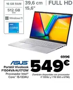Carrefour ASUS Portátil Vivobook F1504VA-NJ1713W oferta