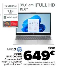 Carrefour HP Portátil 15-FC0008NS oferta