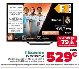 Carrefour HISENSE TV 55" 55U7NQ oferta