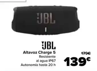 Carrefour JBL Altavoz Charge 5 oferta