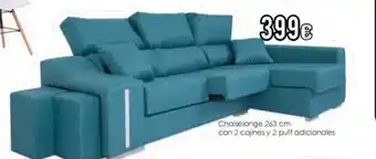 Atrapamuebles Chaiselonge con 2 cojines y 2 puff adicionales oferta