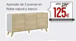 Atrapamuebles Aparador de 3 puertas en Roble natural y blanco oferta