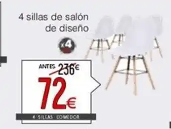 Atrapamuebles 4 sillas de salón de diseño oferta