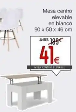 Atrapamuebles Mesa centro elevable en blanco oferta