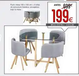 Atrapamuebles Mesa centro + 4 sillas oferta