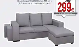 Atrapamuebles Chaiselongue reversible de y 2 puff adicional acoplados en el brazo. oferta