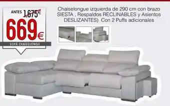 Atrapamuebles Chaiselongue izquierda de con brazo oferta