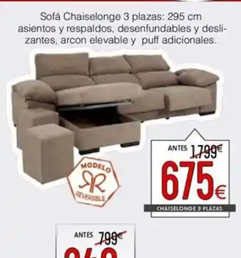 Atrapamuebles Sofá Chaiselonge 3 plazas oferta