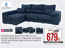 Atrapamuebles Chaiselongue derecha de con asientos deslizantes y respaldos reclinables oferta