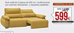 Atrapamuebles Gran sofá de 3 plazas de multifuncional, con asientos deslizantes y respaldos abatibles oferta