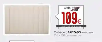 Atrapamuebles Cabecero tapizado tela camel oferta