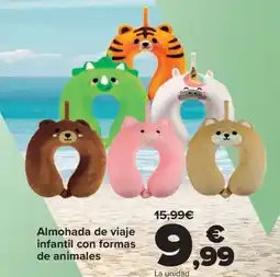 Carrefour Almohada de viaje infantil con formas de animales oferta