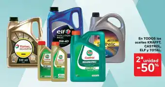 Carrefour KRAFFT, CASTROL ELF y TOTAL En todos los aceites oferta