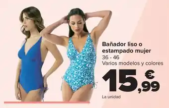 Carrefour Bañador liso o estampado mujer 36-46 oferta