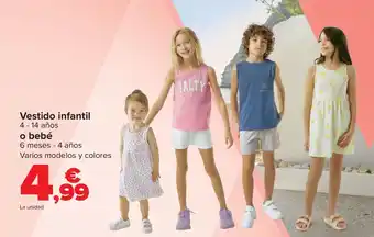 Carrefour Vestido infantil 4-14 años o bebé oferta