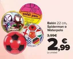 Carrefour Balón 22 cm, Spiderman o Waterpolo oferta