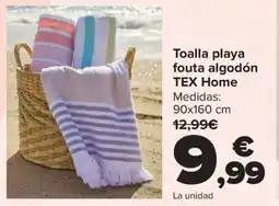 Carrefour TEX Toalla playa fouta algodón Home oferta