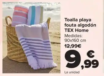 Carrefour TEX Toalla playa fouta algodón Home oferta