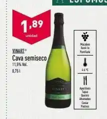 ALDI 1,89 unidad macao lan vinari cava semiseco 11,5% vol. 0.75 1 11 aperitives dosas hendes caviar posted oferta
