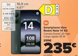 Carrefour Smartphone libre Redmi Note 14 5G oferta