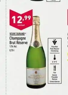 ALDI 12,99 unidad veuve durand champagne brut réserve 12% vol. 0,75 pio pit chart 3-11 11 pale duises pesca matice dames bl oferta