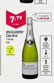 ALDI Tiempo limitado 7,79 unidad anna anna de codorní cava brut 11,5% vol. 0,75 macho chardonnay parlias . vegano le il oferta