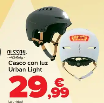 Carrefour OLSSON Casco con luz Urban Light oferta
