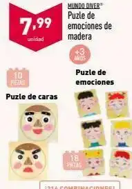 ALDI Mundo diver puzle de 7,99 emociones de madera unidad 10 piezas abos puzle de emociones puzle de caras 18 per oferta