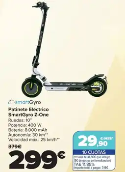 Carrefour OSMARTGYRO Patinete Eléctrico SmartGyro Z-One oferta